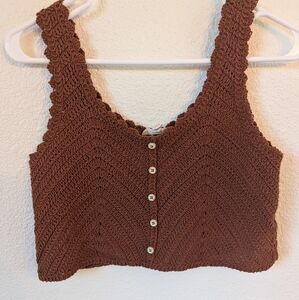 PacSun L.A. Hearts Brand. Brown Crochet Tank Top. Size Small